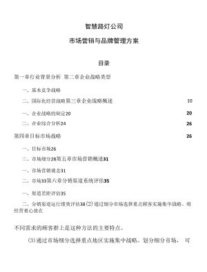 智慧路灯公司市场营销与品牌管理方案.docx