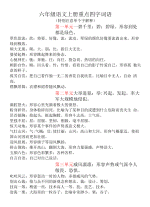 六年级语文期末四字词语总复习.docx