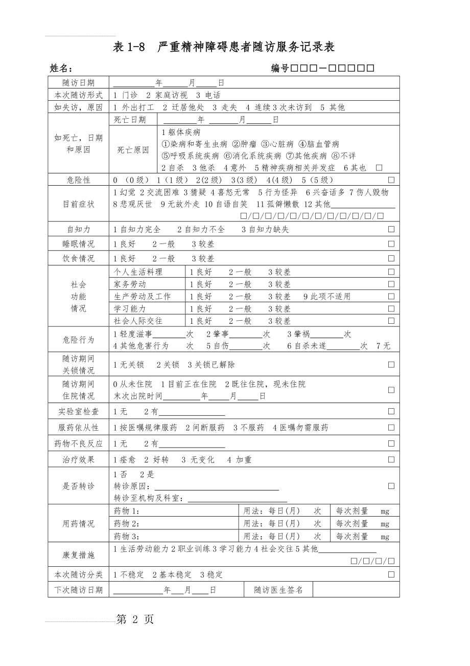 严重精神障碍患者随访服务记录表(3页).doc_第2页