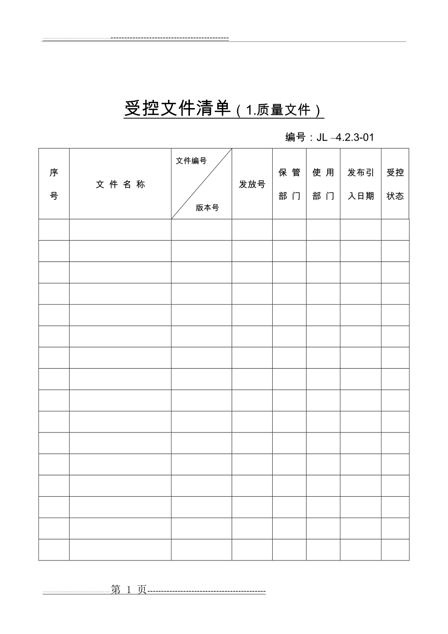 医疗器械生产记录表格(129页).doc_第1页