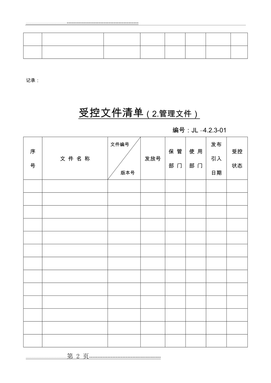 医疗器械生产记录表格(129页).doc_第2页