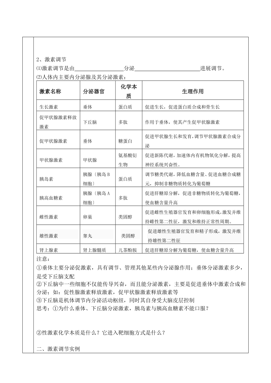 高中生物必修三通过激素的调节一导学案.doc_第2页