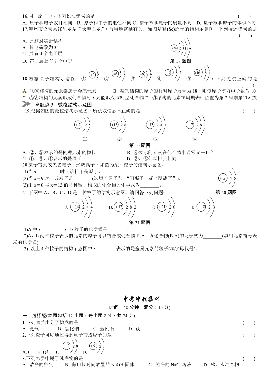 中考化学专题复习物质的分类微粒构成物质.doc_第2页