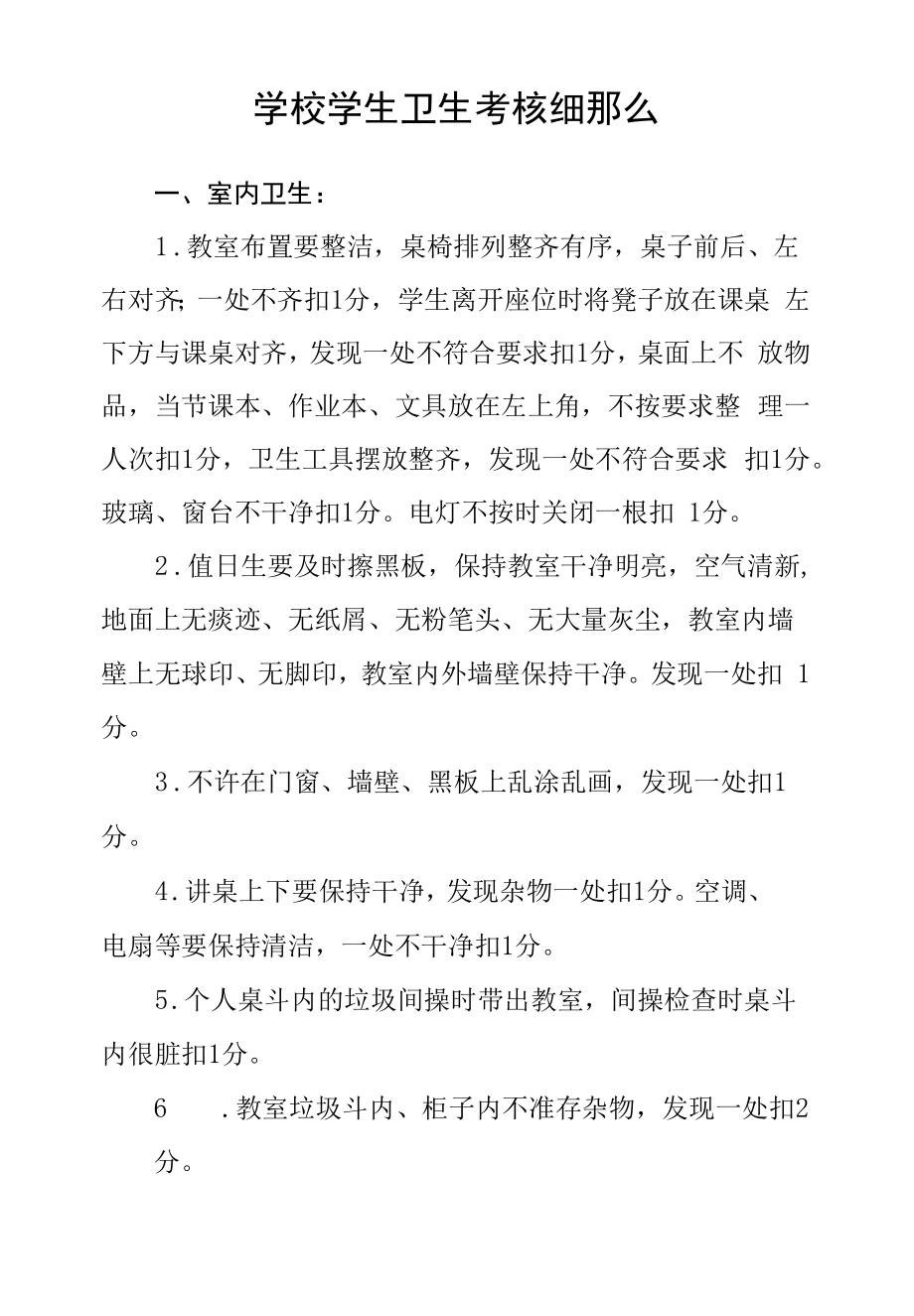 学校学生卫生考核细则.docx_第1页