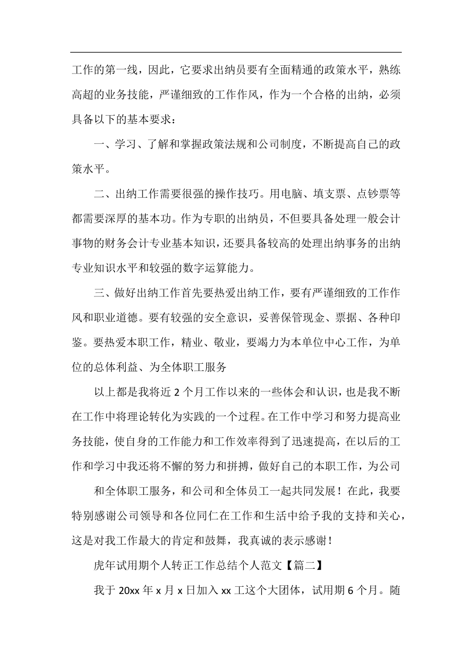 虎年试用期个人转正工作总结个人范文(12篇).docx_第2页