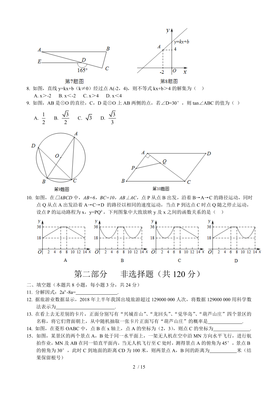 2018年辽宁省葫芦岛市中考数学试卷.doc_第2页