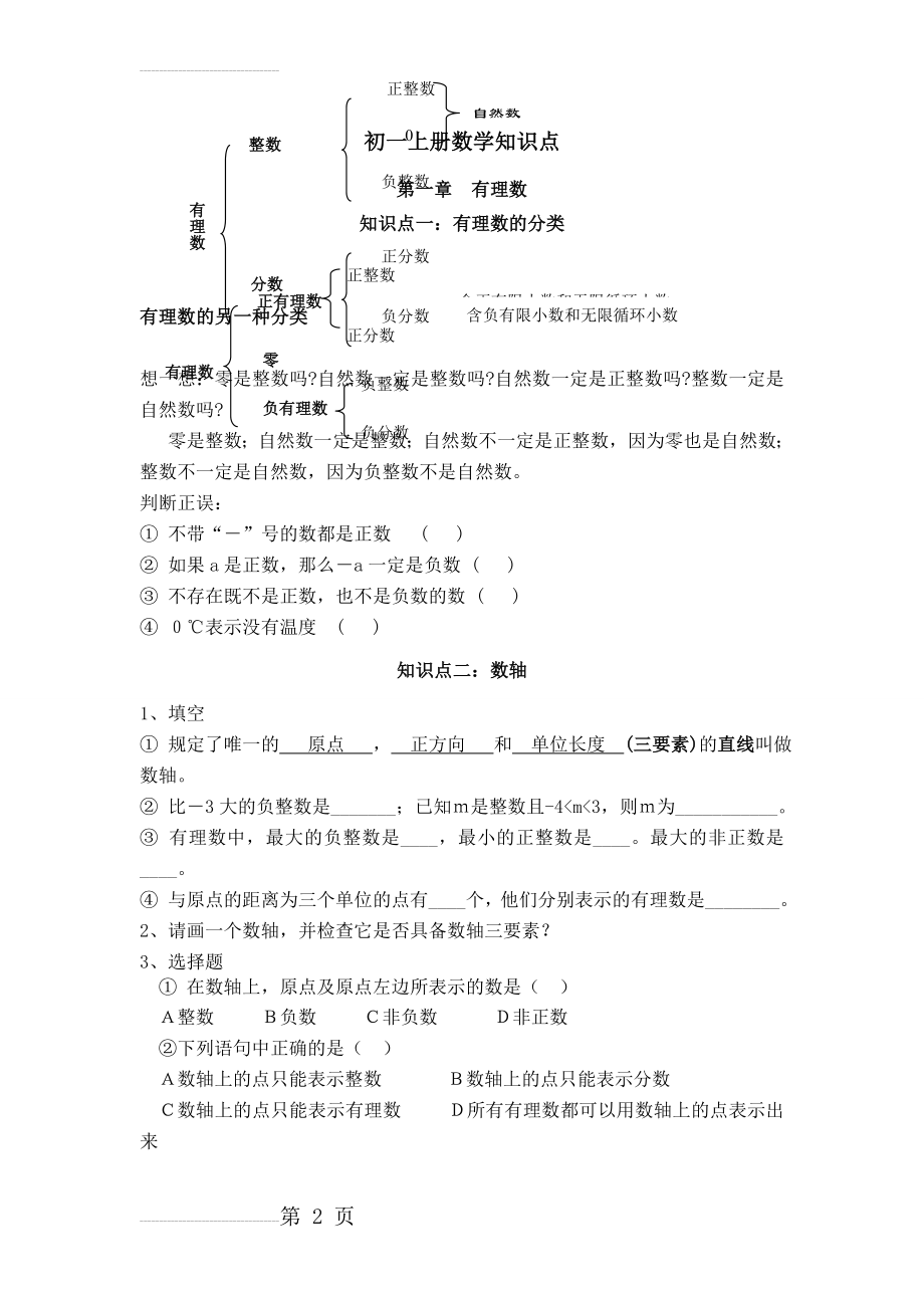 人教版初一数学上册知识点(15页).doc_第2页