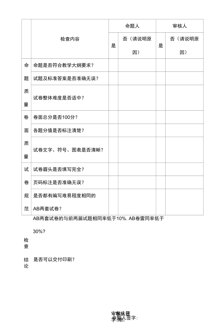 本科课程考核命题质量审核表（试行）（模板）.docx_第2页