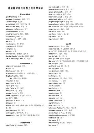 2012年新版人教版goforit七年级上册英语单词.doc