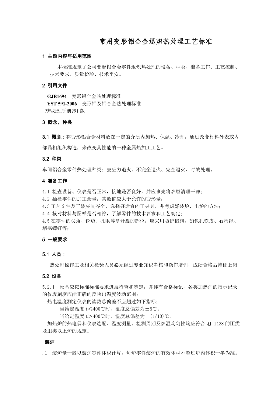 常用铝合金去应力退火热处理工艺规范.docx_第1页