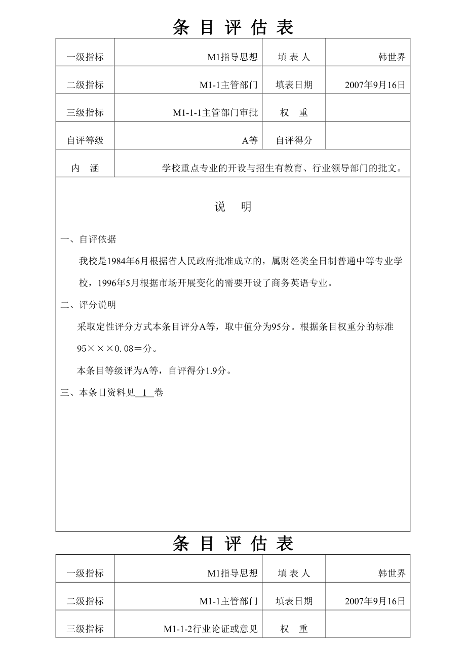 条目评估表.docx_第1页