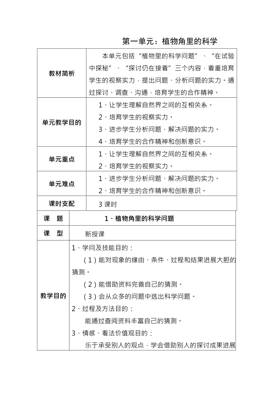 大象版 六年级 上册 科学教案.docx_第1页