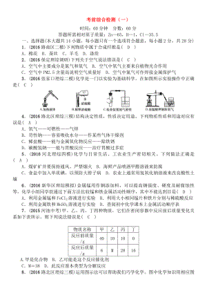 中考化学总复习考前综合检测一.doc