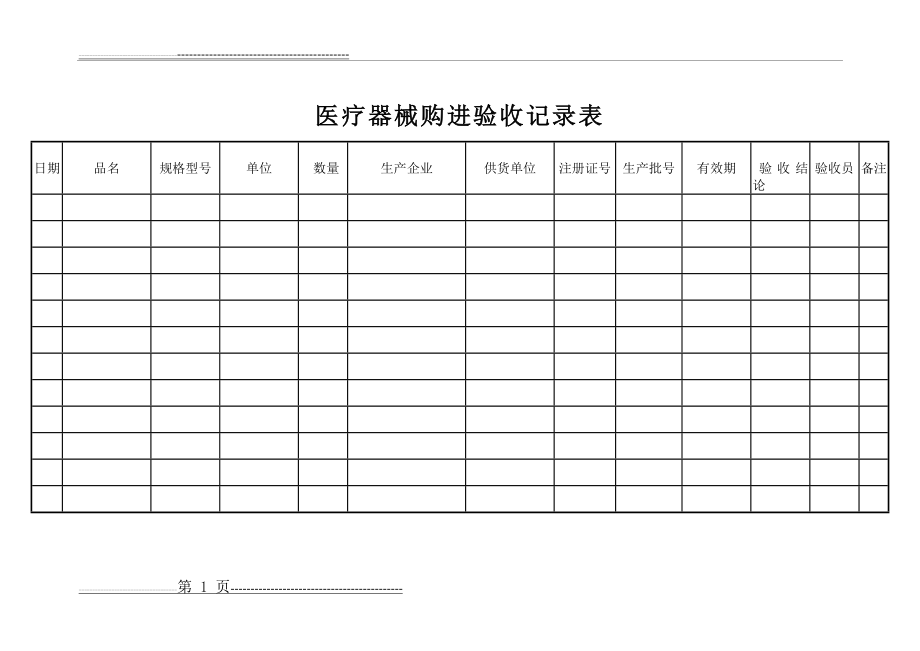 医疗器械购进验收记录表.doc1231(1页).doc_第1页