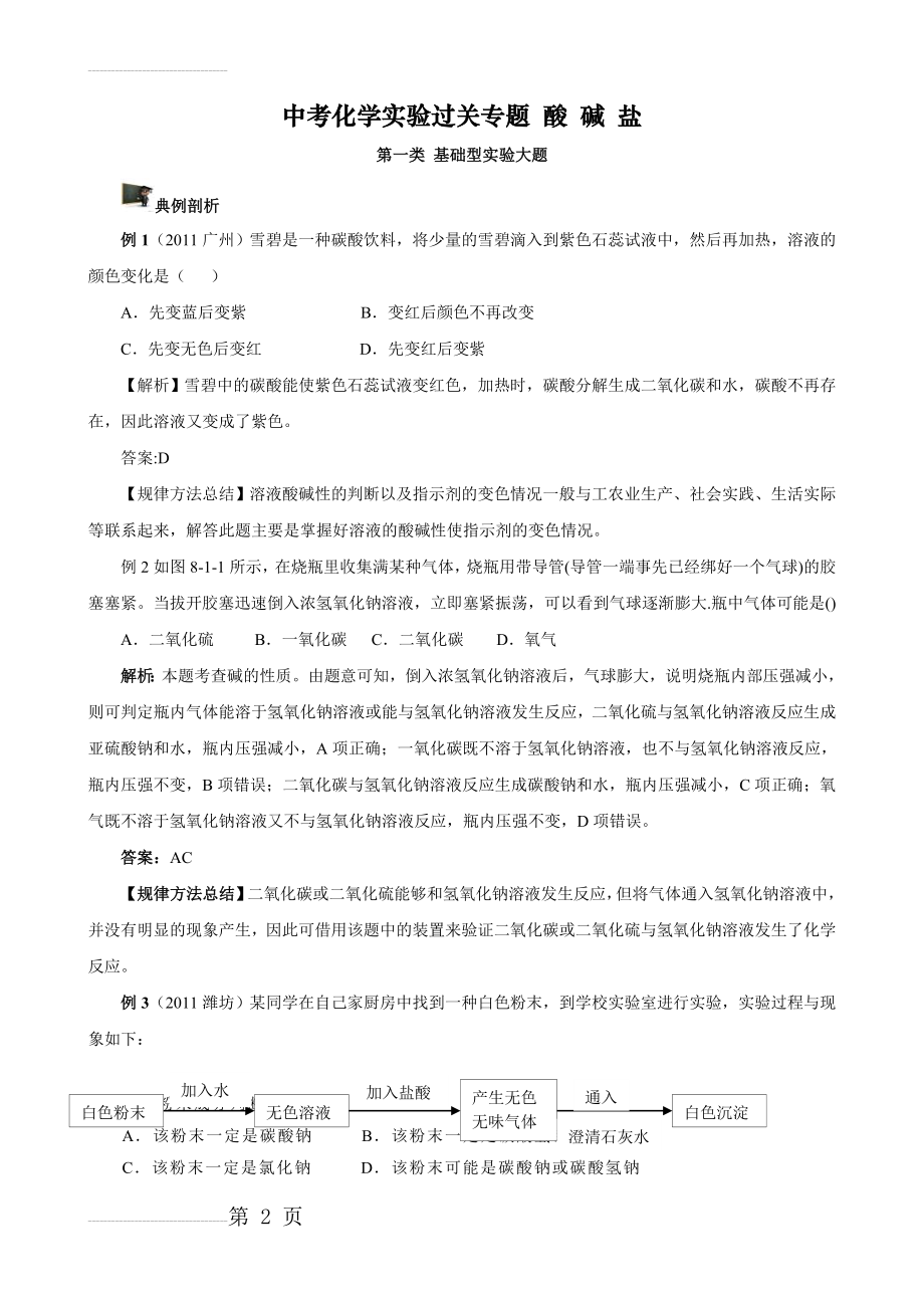 中考化学实验过关专题 酸 碱 盐 人教版(59页).doc_第2页