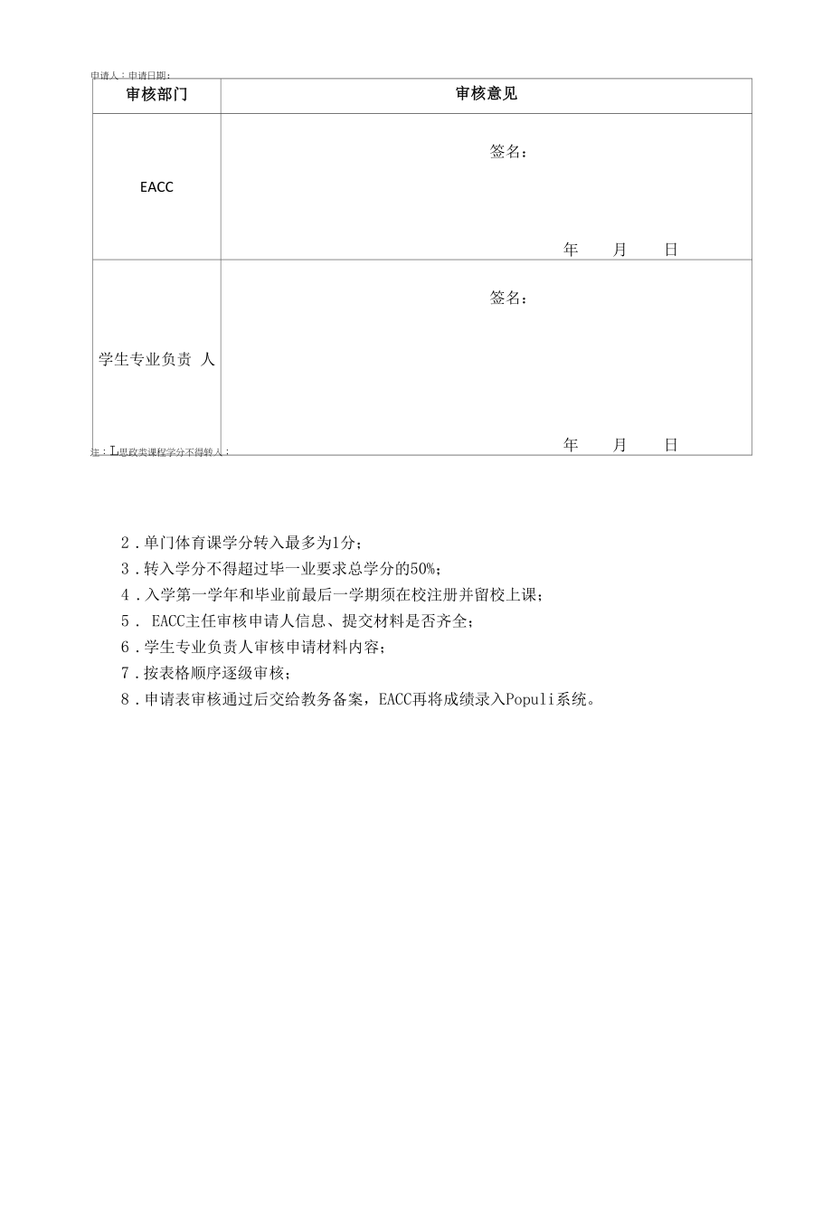 自主跨校学生学分认定申请表（模板）.docx_第2页