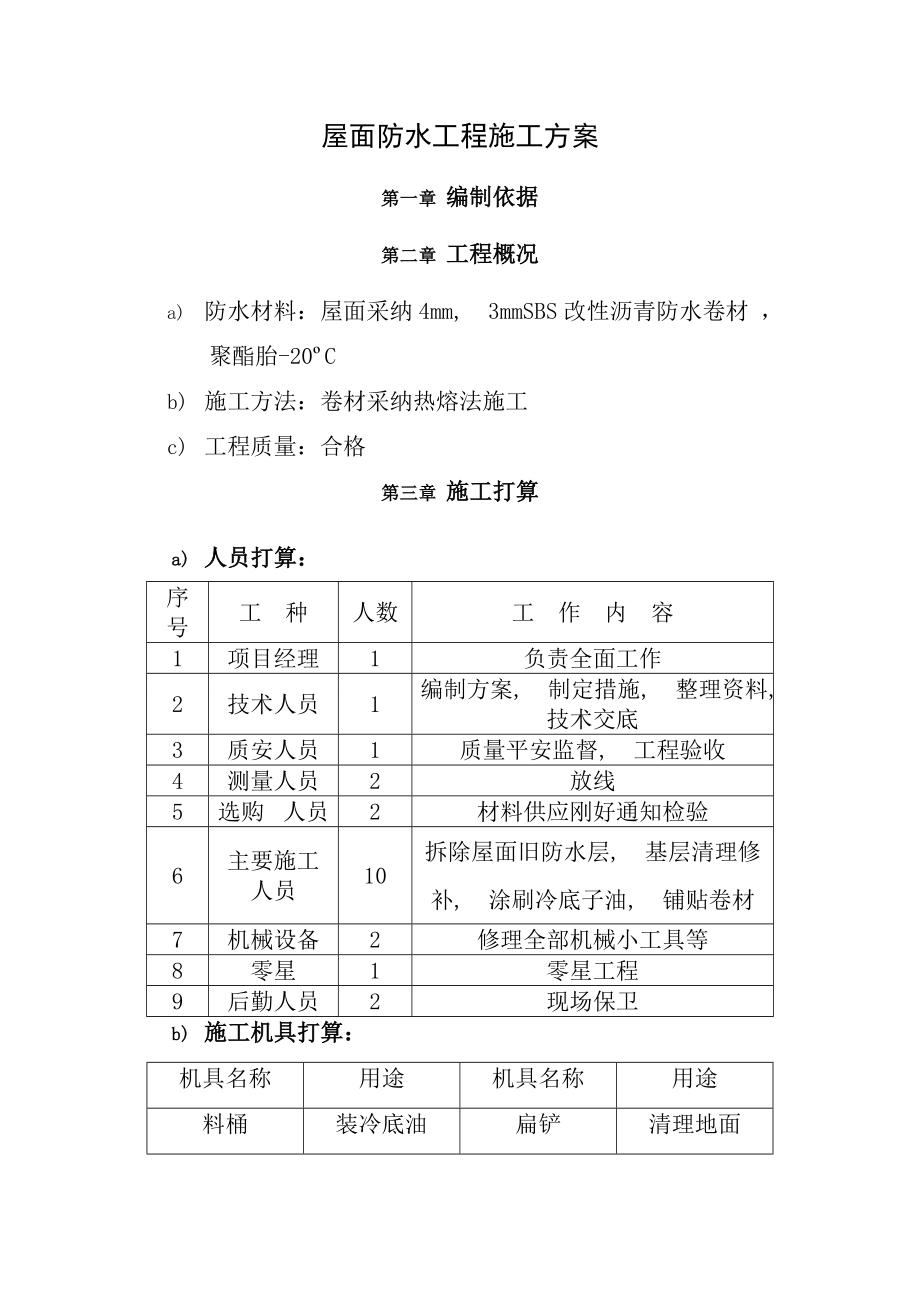 屋面SBS防水工程施工方案.docx_第1页