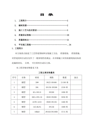 工艺与热力外管工艺管道安装施工方案.docx