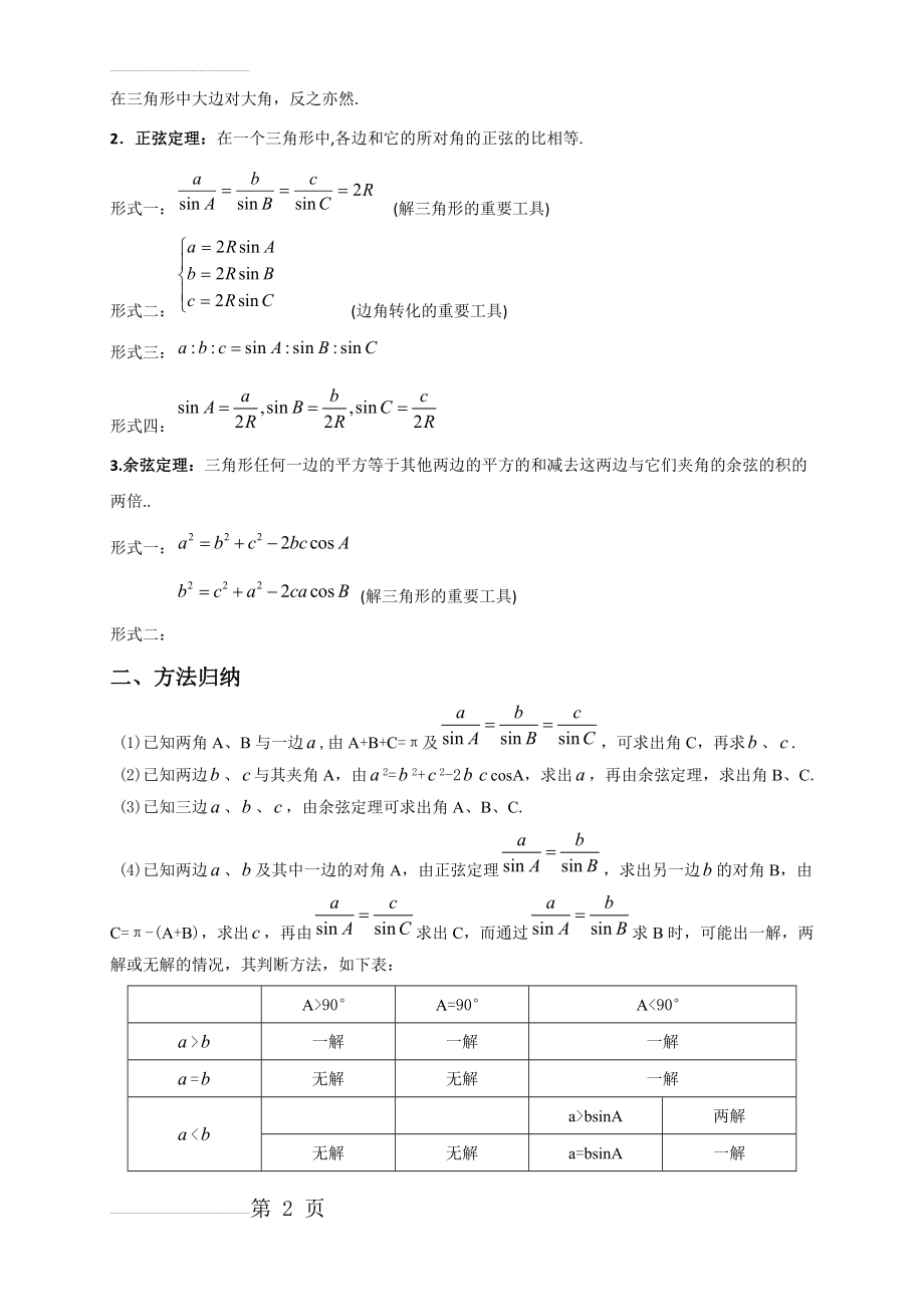 人教必修5正弦定理余弦定理综合应用,解三角形经典例题(21页).doc_第2页