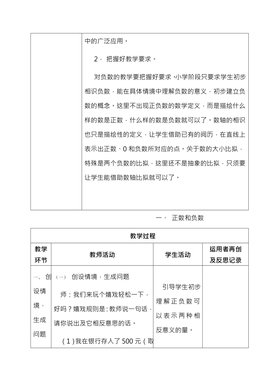 新课标人教版小学数学六年级下册集体备课教学案(全册表格式).docx_第2页