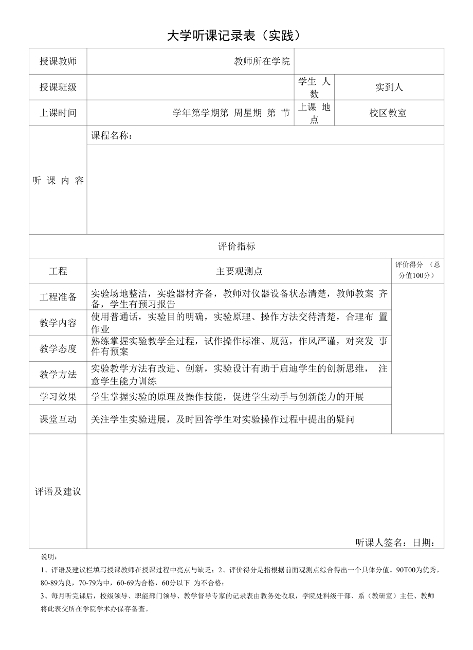 听课记录表(实践).docx_第1页