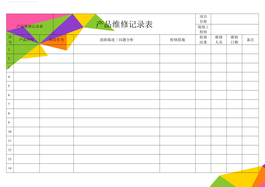 产品维修记录表(3页).doc_第1页