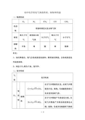 初中化学常见气体的性质制取和用途修改.doc