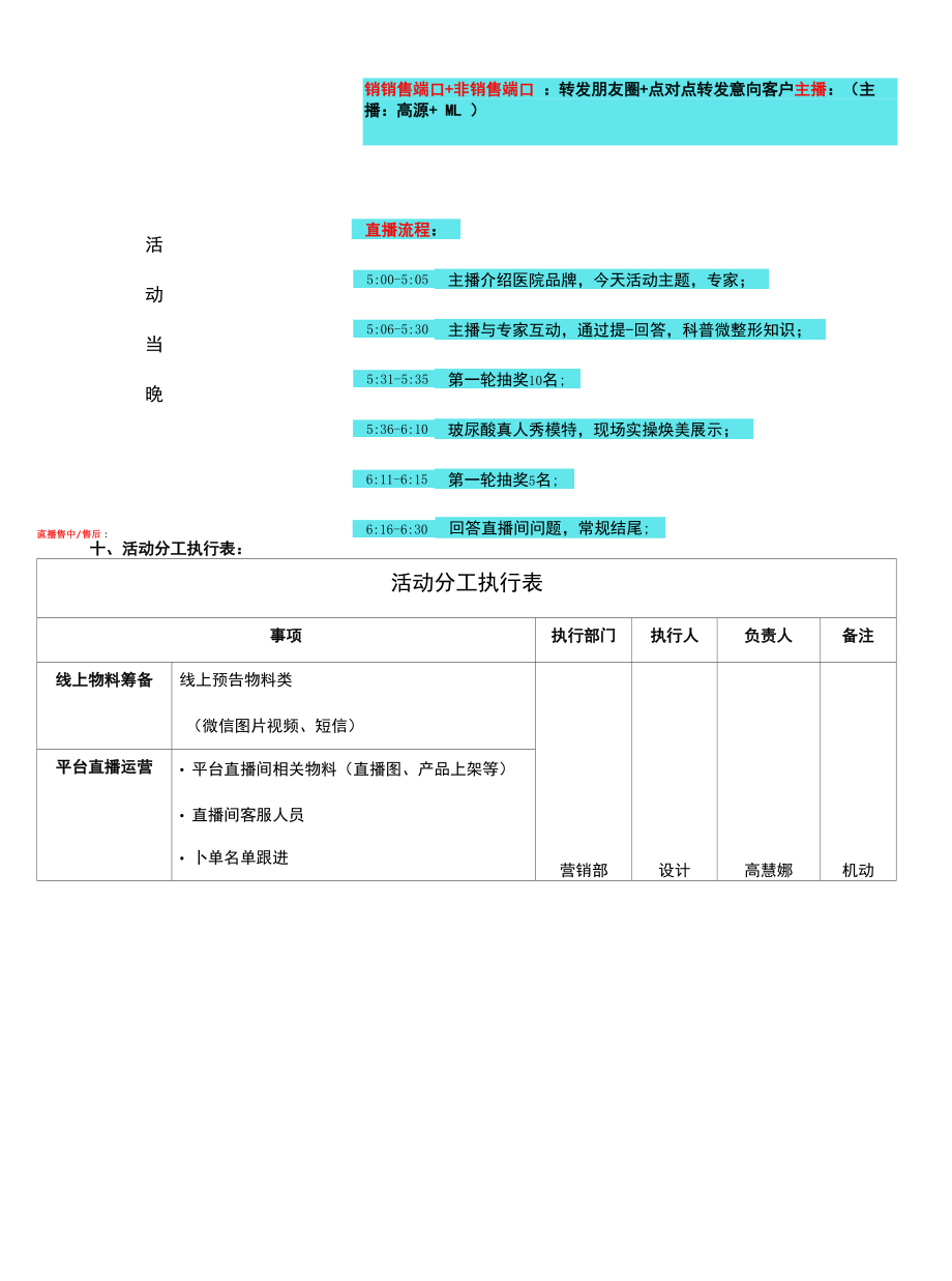 医美整形医院直播执行方案.docx_第2页