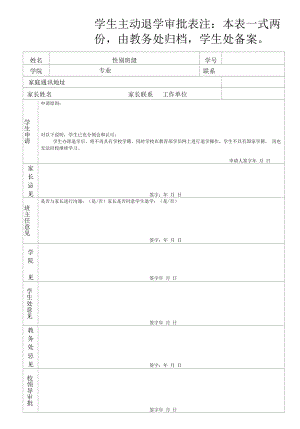 学生主动退学审批表（模板）.docx