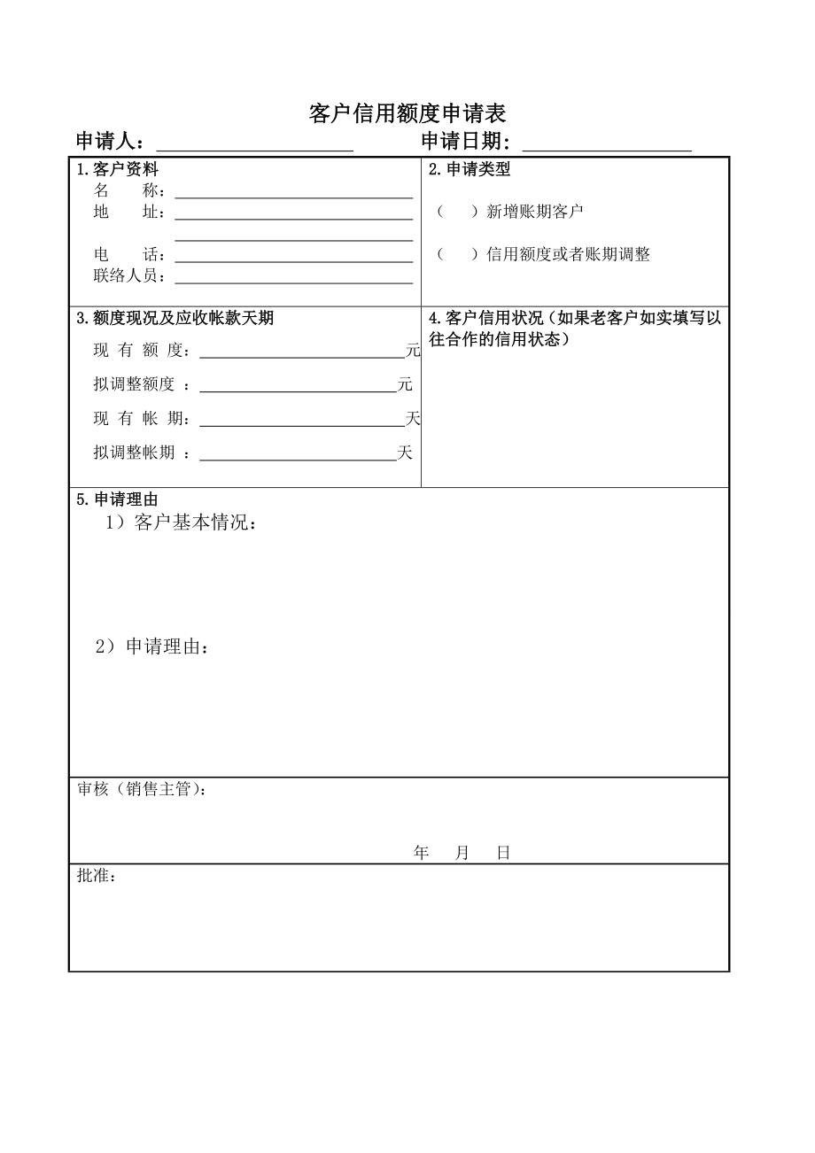 客户信用额度申请表.docx_第1页