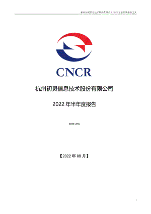 初灵信息：2022年半年度报告.PDF