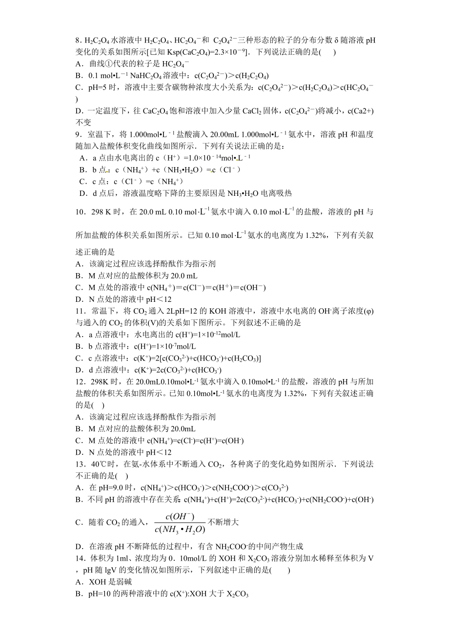 图像类离子浓度大小比较100题.docx_第2页