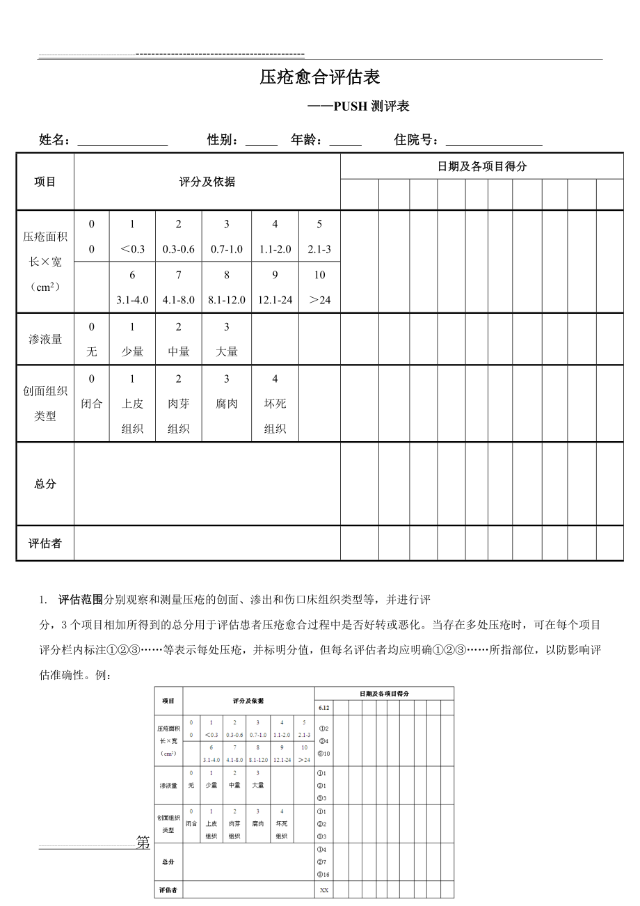 压疮愈合评估表(2页).doc_第1页