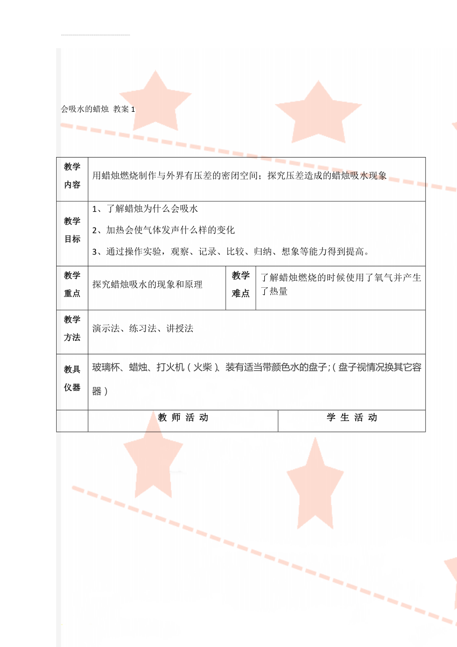 会吸水的蜡烛 教案1(4页).doc_第1页