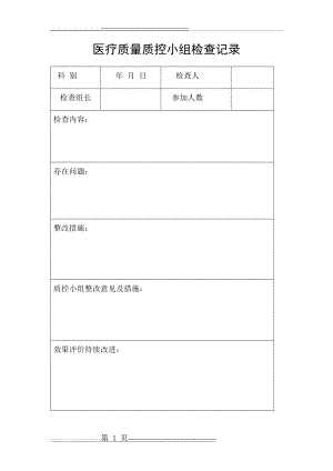 医疗质量质控检查记录 2(1页).doc