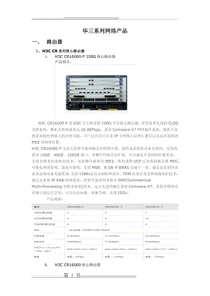 华三主流路由器交换机简介和规格(32页).doc