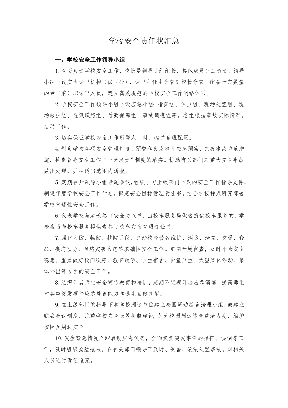 学校各种安全责任状.docx_第1页