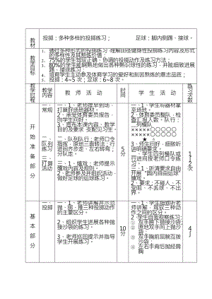 初中体育课教案全集...docx