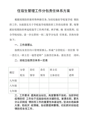 住宿生管理工作分包责任体系方案.docx