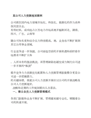 公司人力资源规划案例分析.docx