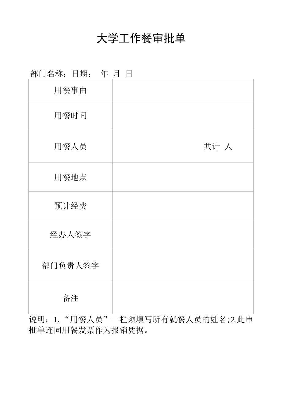 大学工作餐审批表.docx_第1页