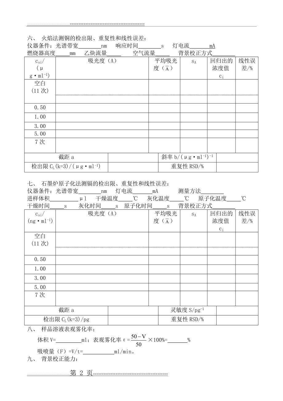 原子吸收分光光度计检定记录(3页).doc_第2页