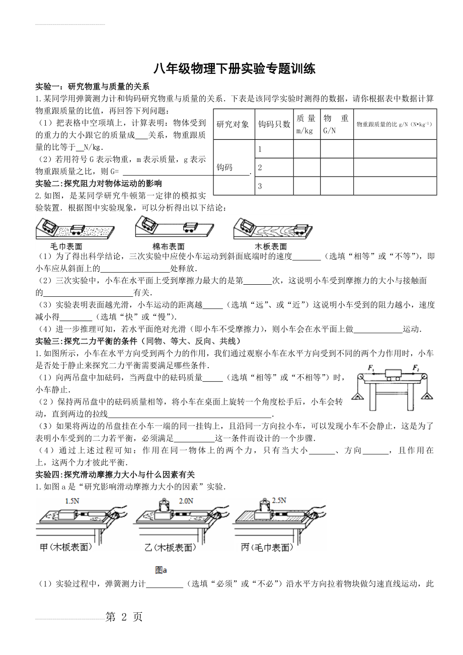 人教版八年级物理下册实验专题复习(6页).doc_第2页