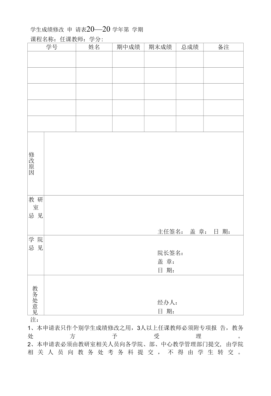 学生成绩修改申请表.docx_第1页