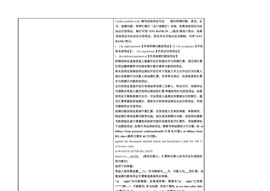 信用证开证申请书范本注释版.docx_第2页