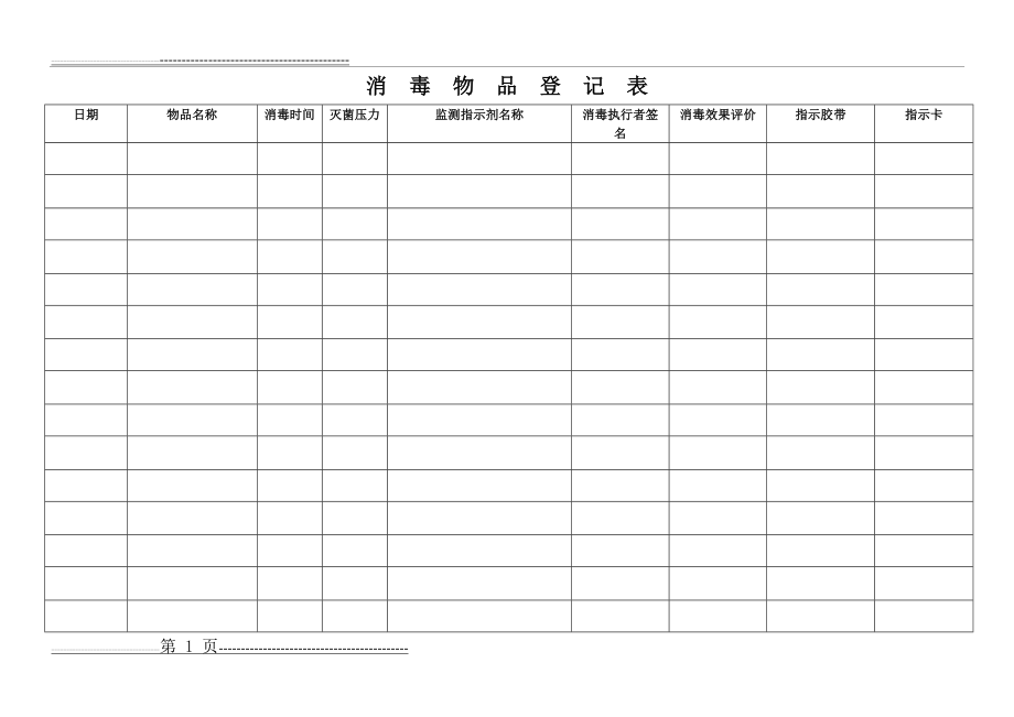 医院消毒物品登记表(2页).doc_第1页