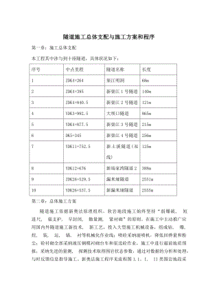 隧道施工总体安排与施工方案与程序.docx