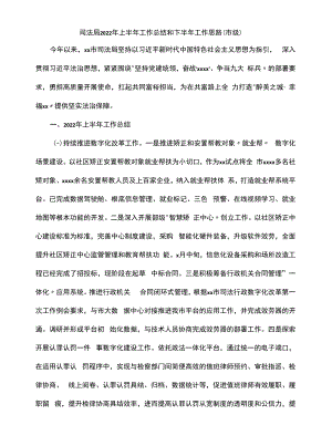 司法局2022年上半年工作总结和下半年工作思路（市级）.docx