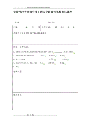 危险性较大分部分项工程安全监理巡视检查记录表(2页).doc