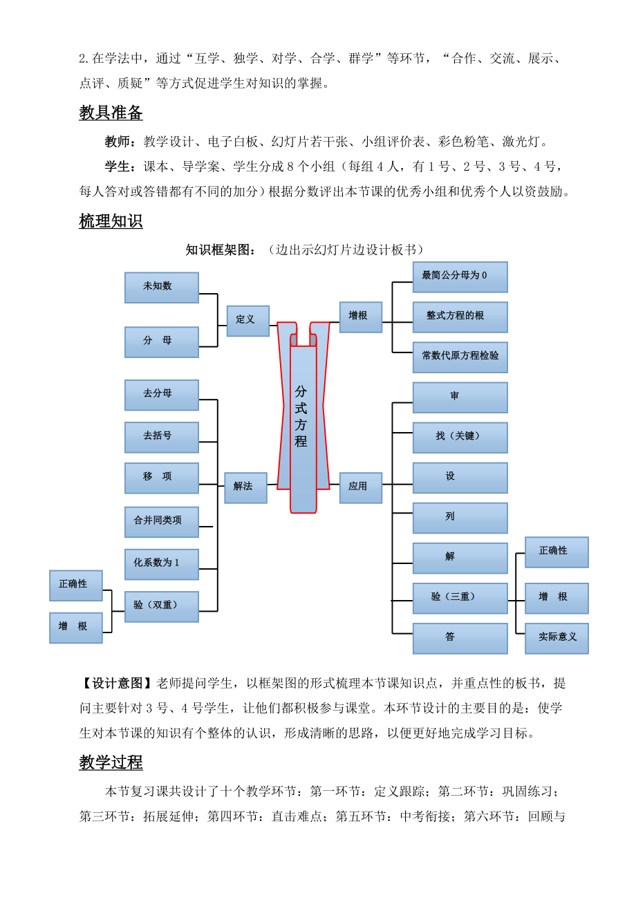 分式方程复习课--教学设计(李成栋).doc_第2页